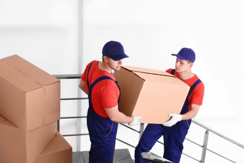 Students using storage options in Crofton Park