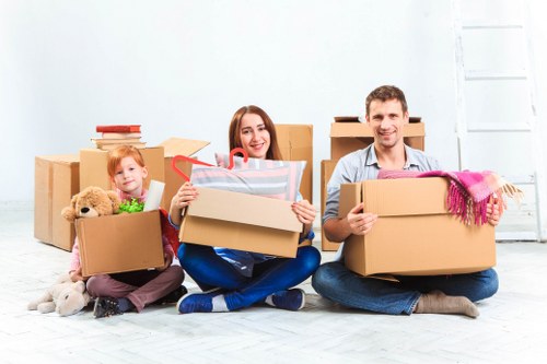 Professional removals in Croftonpark with moving van and packed boxes