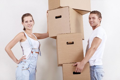 Local moving vehicle for house removals in Croftonpark street setting